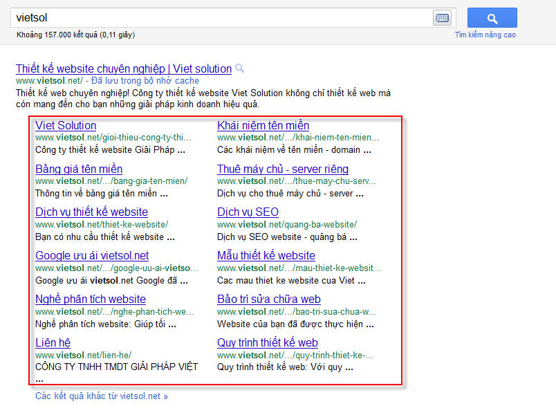 Google thay đổi Google Sitelinks Google thay đổi Google Sitelinks