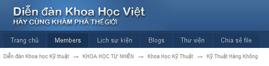 Breadcrumb trên diễn đàn Khoa học Việt Breadcrumb trên diễn đàn Khoa học Việt