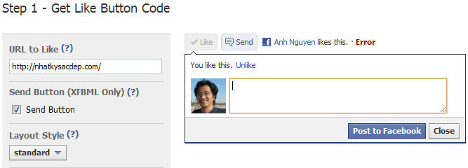 Lỗi nút Facebook Like Lỗi nút Facebook Like