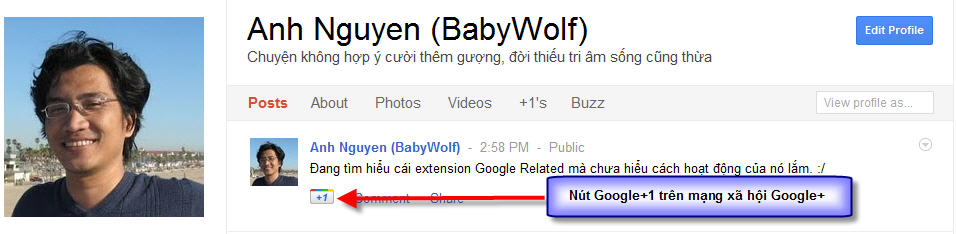 Nút Google+1 trên mạng xã hội Google+ Nút Google+1 trên mạng xã hội Google+