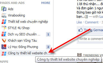 Trang "Công ty thiết kế website chuyên nghiệp" xuất hiện sau khi bấm Like Trang "Công ty thiết kế website chuyên nghiệp" xuất hiện sau khi bấm Like