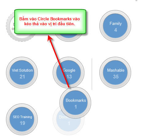 Sắp xếp lại vị trí Circle bằng cách kéo thả (Drag and Drop) Sắp xếp lại vị trí Circle bằng cách kéo thả (Drag and Drop)